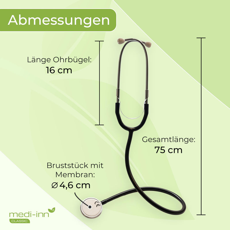 Stethoscope head color: Acoustics super black by Medi-Inn