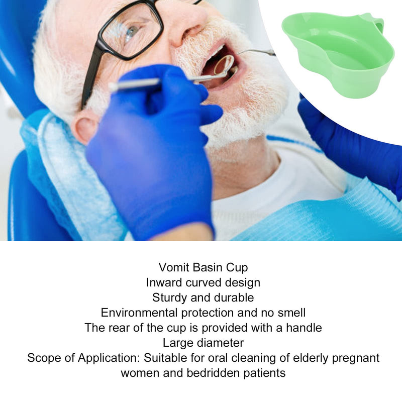 [Australia - AusPower] - Emesis Basin, Curved Design Vomit Bowl, 8.07x6.29in Oral Care Spit Cup, Plastic Vomit Spit Cup with Handle for Elderly, Oral Care Patient, Bedridden Patients Oral Cleaning 