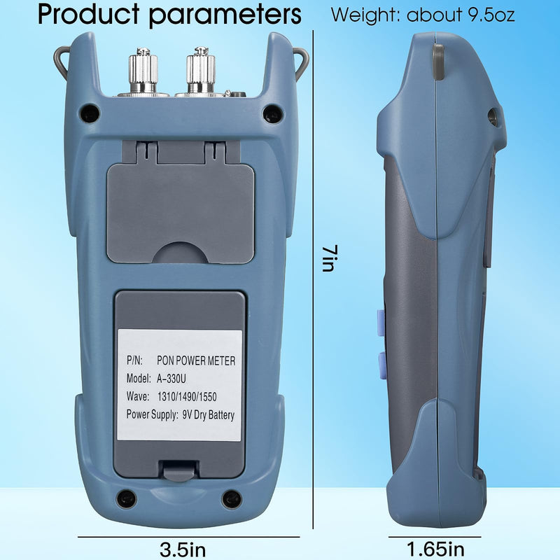 [Australia - AusPower] - Fiber Optic PON Optical Power Meter A-330U SCUPC FCUPC Interface PON Network Tester 1310nm 1490nm 1550nm Fiber Network Tester PON Optical Power Meter Testing Tool 