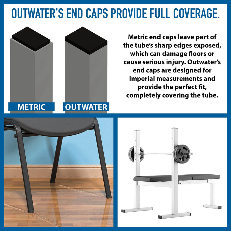 [Australia - AusPower] - Outwater Plastic 1-1/2" x 3" Rectangular Insert End Caps for Tubing, Finishing Plug for Rectangular Tubing Chair Glide, Floor Protector, Fits Multi Gauge Tubing, USA Made, 4 Pack A. 4 Pack 1-1/2 in. x 3 in. 
