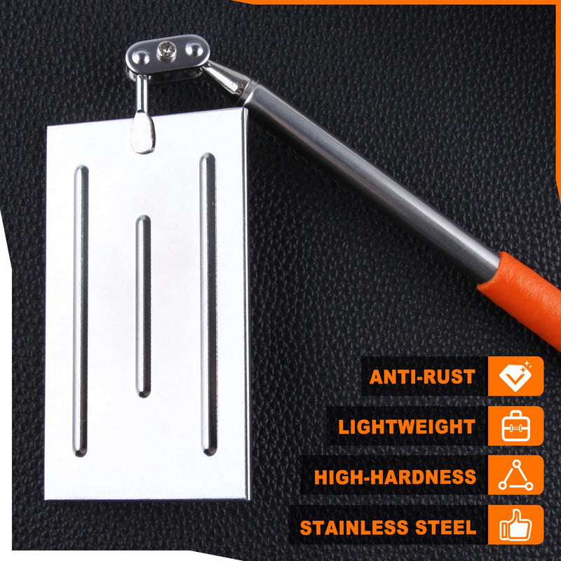 [Australia - AusPower] - Telescoping Auto Inspection Mirror 360° Swivel Head Rectangular Mechanic Mirror Extendable Mirror Up to 19.5" Long Inspection Mirror on a Stick for Checking Observe Vehicle and Small Details 