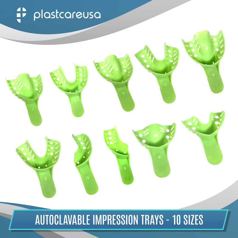 [Australia - AusPower] - Dental Impression Trays Medium Upper - Autoclavable Perforated Impression Tray Set - Size Number 3 (Bag of 12) by PlastCare USA #3 
