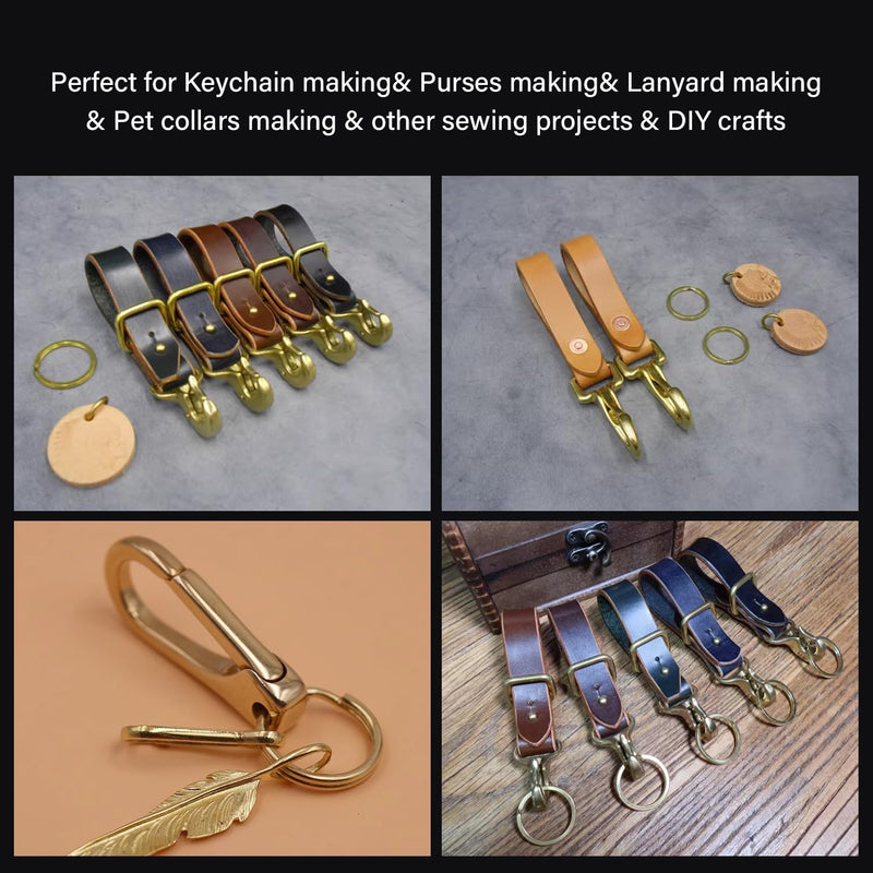 [Australia - AusPower] - WUTA Solid Brass Trigger Snap Hooks Lobster Clasps Swivel Trigger Snap Hooks for Straps Bags Belting Leathercraft Heavy Duty Clips 5PCS 5# 49*20mm inner 