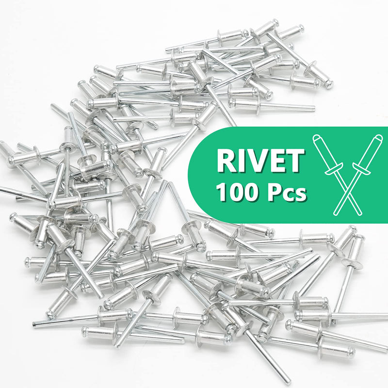 [Australia - AusPower] - 100Pcs Aluminum Pop Rivets 3/16" x 3/8" (Diameter x Grip Length), Dome Head Blind Rivets for Sheet Metal Automotive Railway 3/16" x 3/8" (Diameter x Grip Length) 
