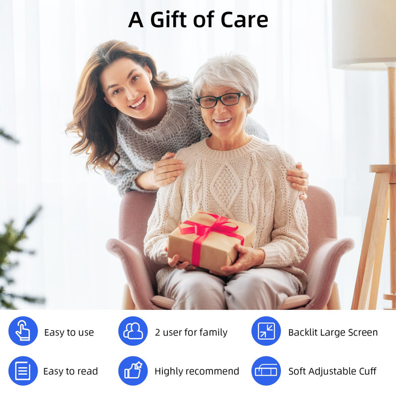 [Australia - AusPower] - Automatic Blood Pressure Monitor: X8 Digital Blood Pressure Machine Upper arm for Home use with Adjustable BP Cuff(8.7-16.5") - Large Backlit Display (Black) 