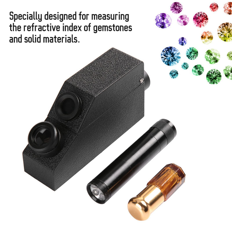 [Australia - AusPower] - Refractometer, Jewelry Refractometer Meter Testing Identification Tool Professional Gemological Refractometer Tester for Measuring Refractive Index 
