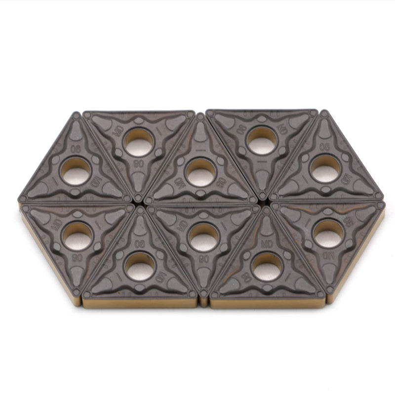 [Australia - AusPower] - CNC Carbide Inserts TNMG432 / TNMG220408-MD for Metal Lathe Cutting Steel, Semi-Finishing chipbreaker for Turning Cutter, 10 PCS. 