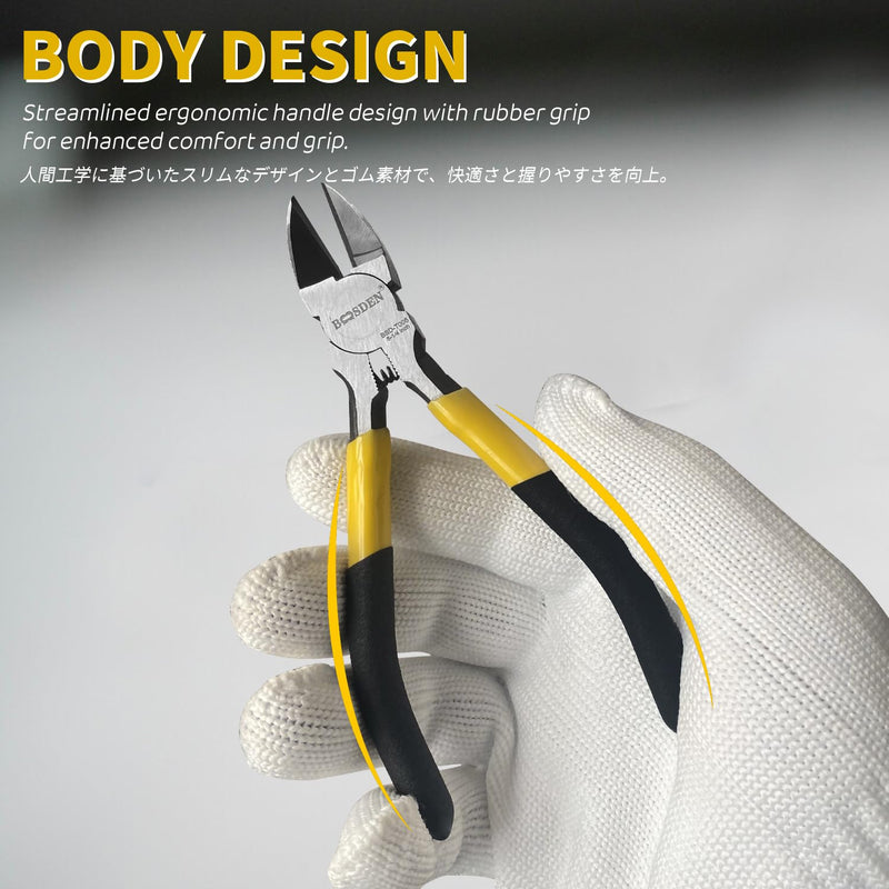 BOOSDEN 5" Wire Cutters, 5 Pack, Precision Cutting Pliers, Ultra Sharp Wire Snips Wire Clippers, Spring Loaded Flush Cutter, Diagonal Cutting Pliers for Jewelry Making Crafting, Wire Cutters Set 5"- 5 Pack