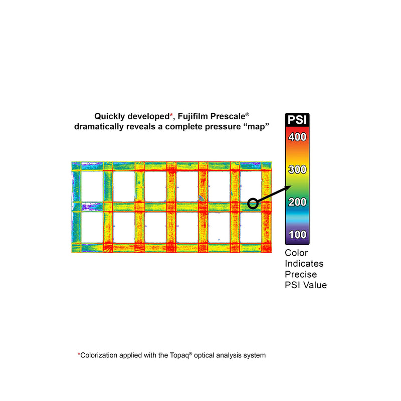 [Australia - AusPower] - Fujifilm Prescale Extreme Low (4LW) - Surface Pressure Mapping; Pressure Indicating Film; Tactile Sensor - Pressure Range 7.2-28 PSI; 10 in. x 12.2 in. Section - Best Practices Guide Included 
