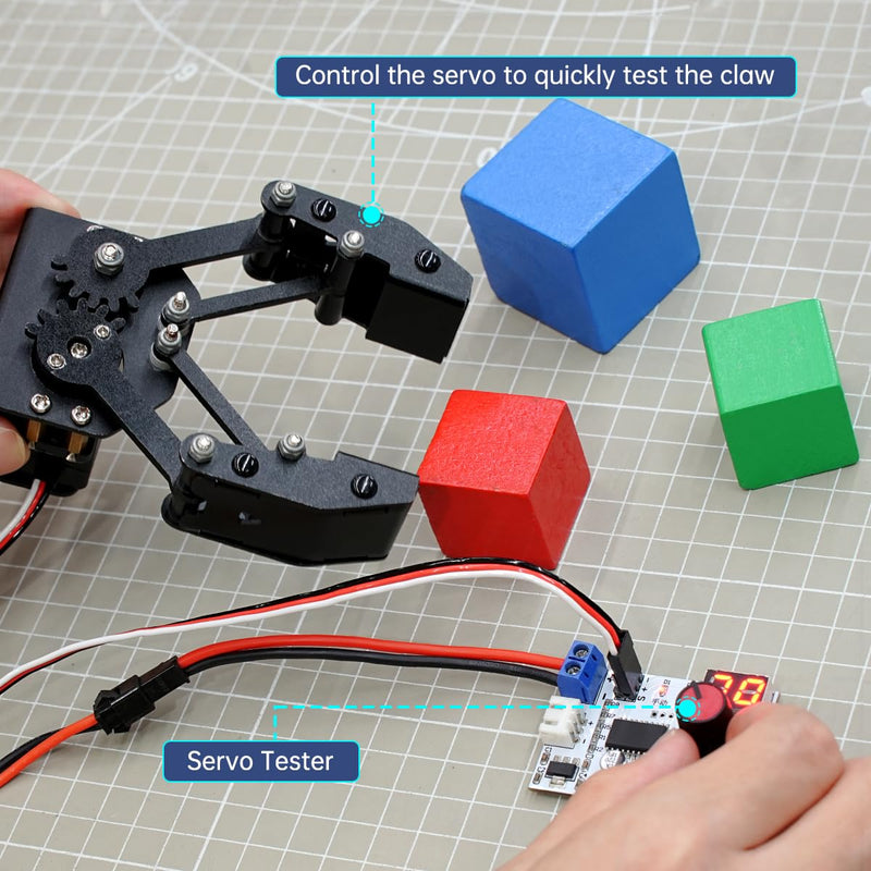 [Australia - AusPower] - Mechanical Claw Robot Gripper Grabber Pickup DIY, Building Accessory Replacement Parts, BigClaw With Digital Servo and Tester with servo & tester 