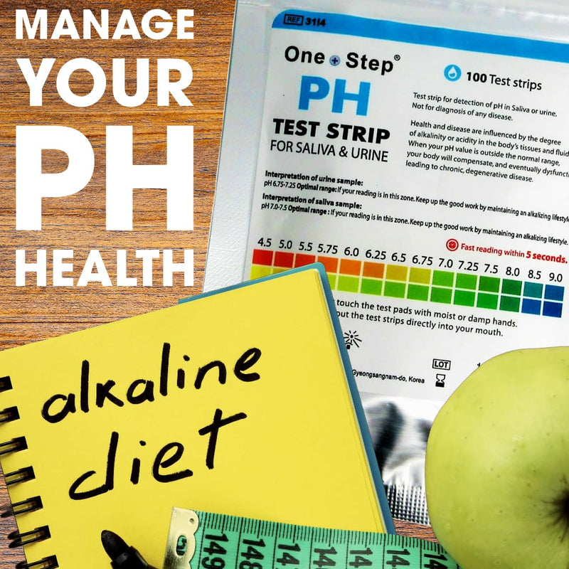 [Australia - AusPower] - One Step pH Test Strips for Urine & Saliva Testing (4.5-9.0), 100 Strips, Test Alkaline & Acid Levels in the Body, Highly Accurate Results in Seconds 