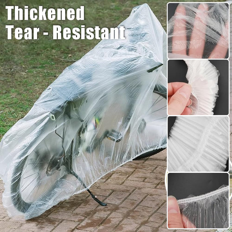 [Australia - AusPower] - Ouliget Disposable Clear Bike Covers, Waterproof Protection Dust Outdoor Rain Cover,Garage Storage Bag for Bicycles Mountain Bikes Electric Scooters Motorcycles,95 Inches,10 Pieces 95 Inches 