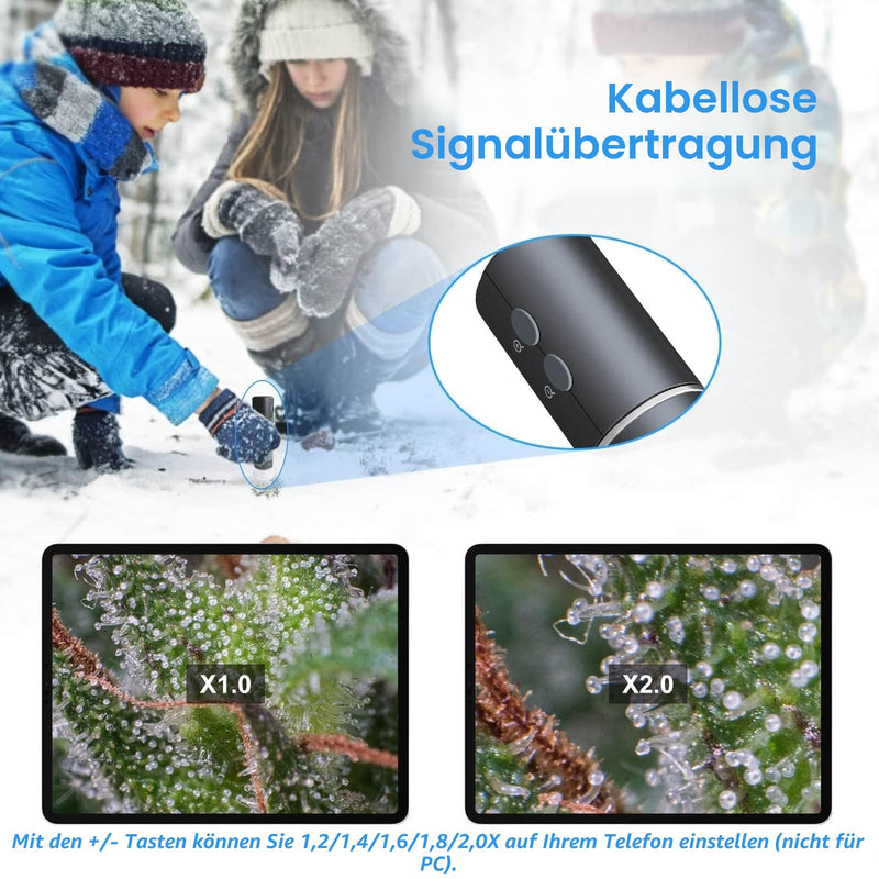 4K WiFi Microscope for iPhone Android PC 50 to 1000X USB Digital | Mikroskop Wireless Super HD Endoskopkamera Kompatibel mit Handys iPad Tablet Windows Mac Chrome Linux Münzen Löten Set gray