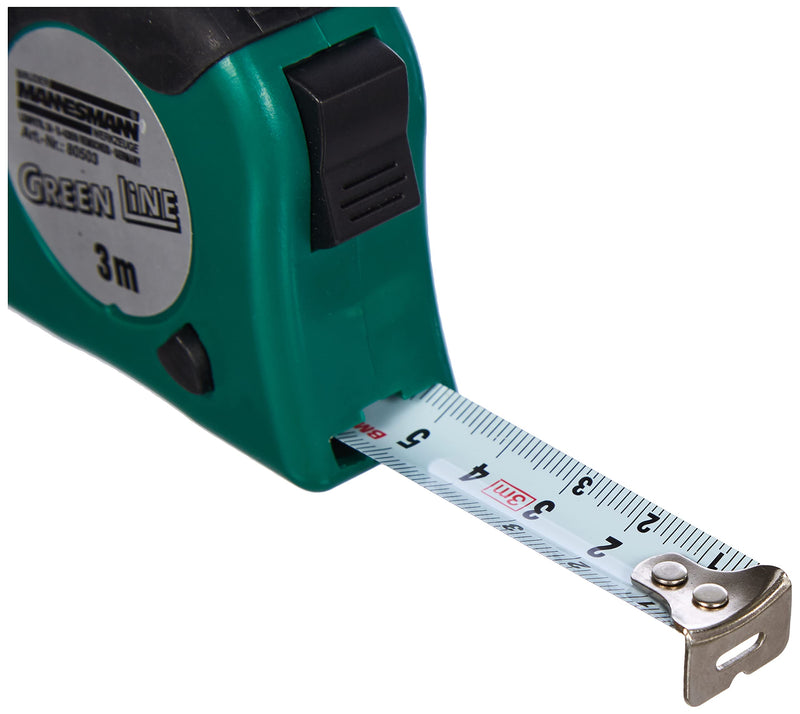 [Australia - AusPower] - Brüder Mannesmann Tape measure, 3 m x 16 mm, green/black casing, M80503 