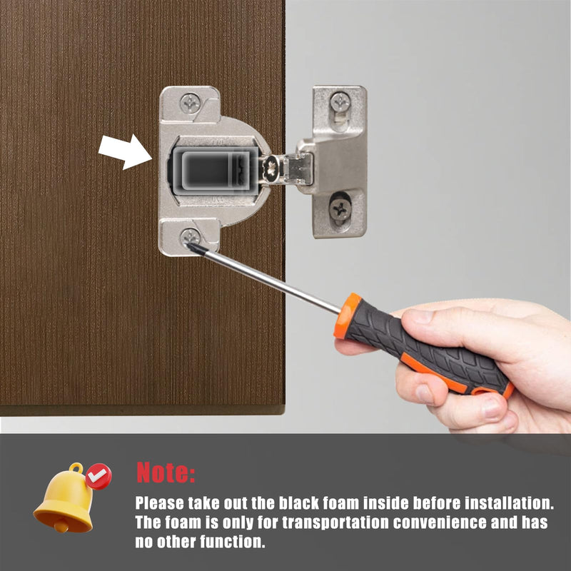 110-Degree Cabinet Door Hinges - Replacement for Blum Compact 33 Self-Closing Hinges, Adjustable Screw-On Design for Open-Side/Standard Cabinets, Soft-Close Durable Steel (Sliver, 8 Pack) Sliver