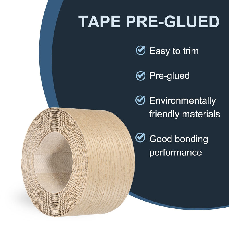 PATIKIL White Oak Edge Banding, 3 inch x 25 ft Wood Veneer Tape Pre-glued Flexible Plywood Edge Banding with Hot Melt Adhesive for Furniture Restoration 1