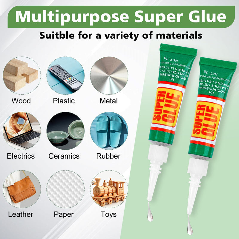 [Australia - AusPower] - 12 X 3g Super Glue Clear, Strong Adhesive,Super glue Fast Drying Cyanoacrylate Glue for Wood,Rubber,Leather, Plastic, Metal, Rhinestone Jewelry, DIY Crafts 