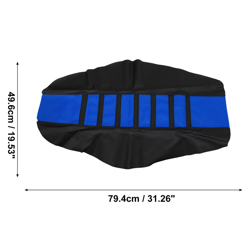 [Australia - AusPower] - X AUTOHAUX Universal Motorcycle Pit Dirt Bike Faux Leather Soft Seat Cover Anti Slip Seat Cushion Blue Black 
