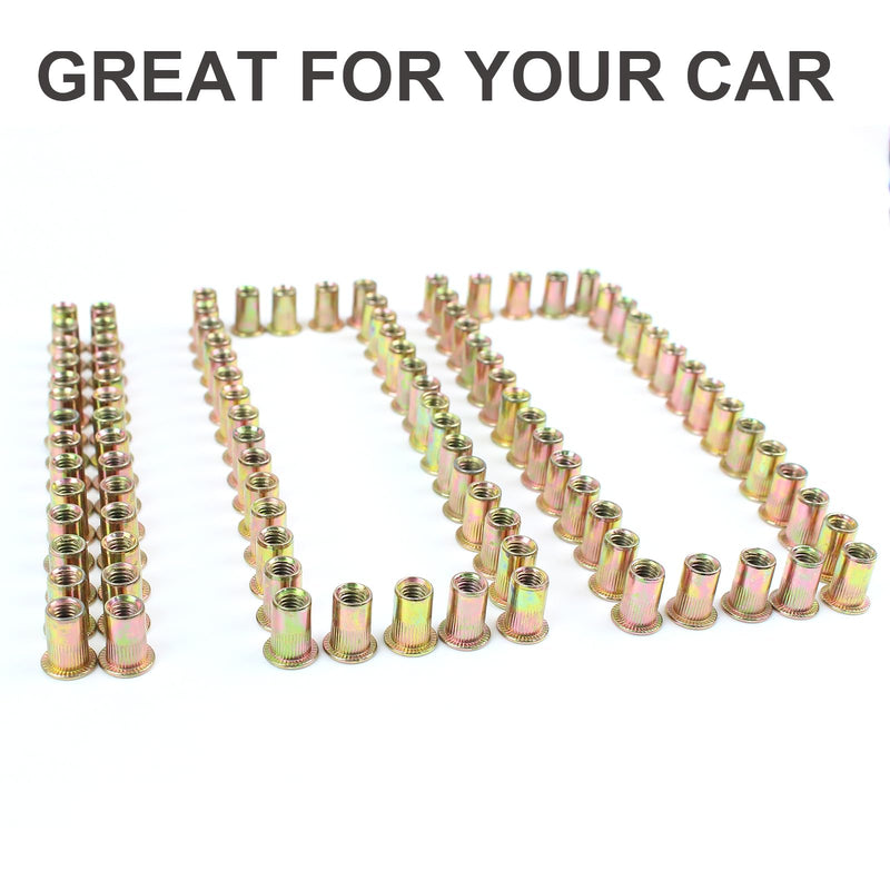 [Australia - AusPower] - 100PCS M6 Rivet Nut - Rivet Nuts, Premium M6 Threaded Inserts for Metal, Nutsert Tool Kit for Sheet Metal, Rivet Nut Kit, Threaded Rivets 012. 100pcs M6 