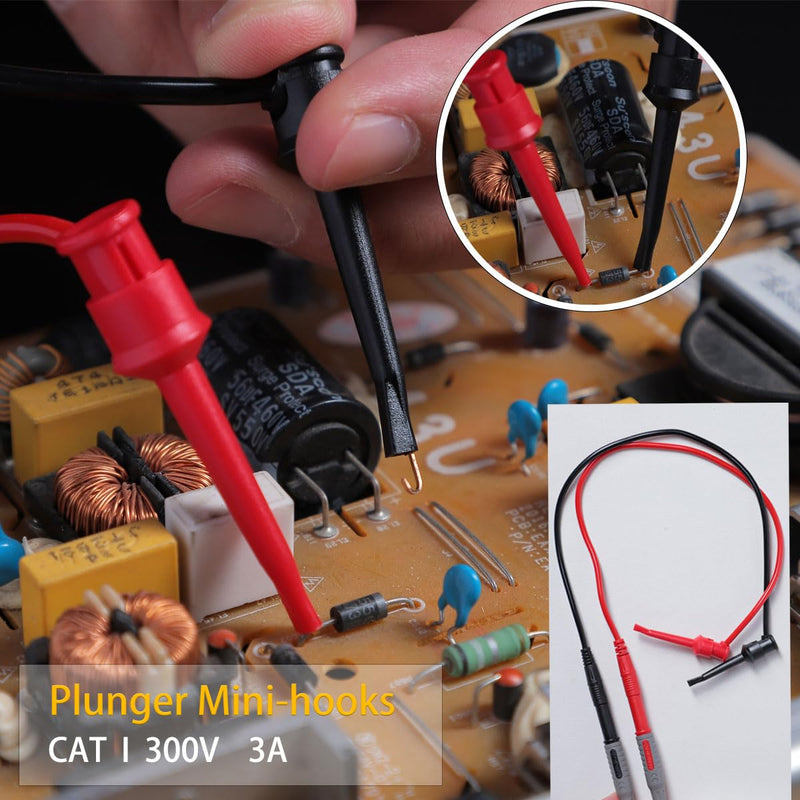 [Australia - AusPower] - TKDMR 45 Pcs Multimeter Leads Kit, Professional and Upgraded Test Leads Set with Replaceable Gold-Plated Multimeter Probes, Alligator Clips, Test Hooks,5 Colors Jumper Wires and Back Probe Pins. TKDTL4506 