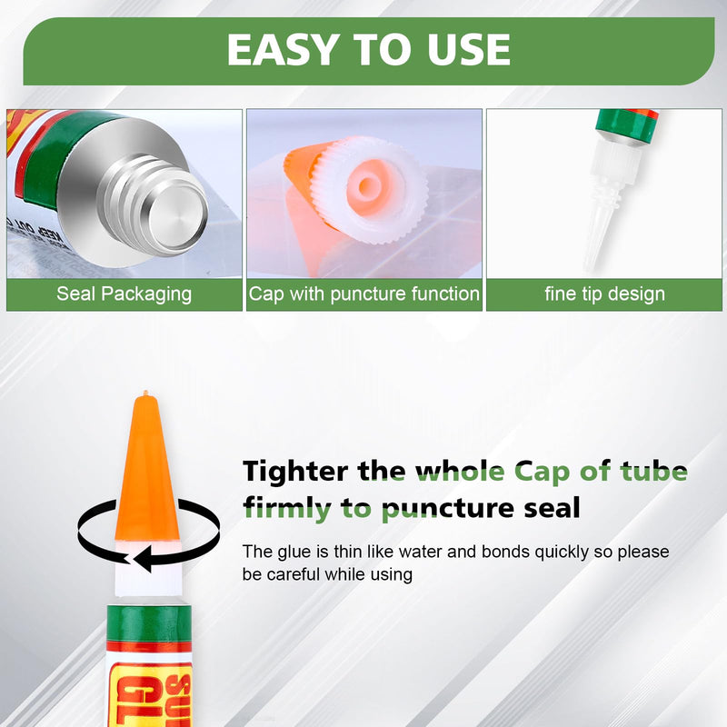[Australia - AusPower] - 24 X 3g Super Glue Clear, Strong Adhesive,Super glue Fast Drying Cyanoacrylate Glue for Wood,Rubber,Leather, Plastic, Metal, Rhinestone Jewelry, DIY Crafts 24 X 3g 