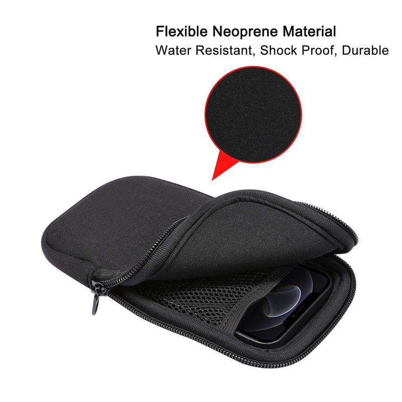 [Australia - AusPower] - Neoprene Phone Sleeve Case Zipper Cell Phone Pouch For Samsung Galaxy A54 A53 A34 A15, S24 Ultra S24+ S23+ S22+ S23 FE S21 FE S20 FE, iPhone 15 Pro Max 14 13 Pro Max 15 Plus, Pixel 7 8 Pro -L Black Large 