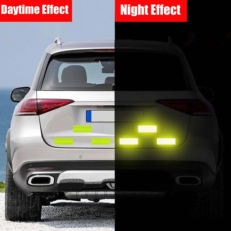 Super Reflective Stickers Made of DG3, 3.15" x 1.18" Safety Reflective Tape for Car Bike Mailbox Helmet, Reflective Tape Outdoor Waterproof - Enhanced Night Safety & Wide Coverage (White-30Pcs) White-30Pcs