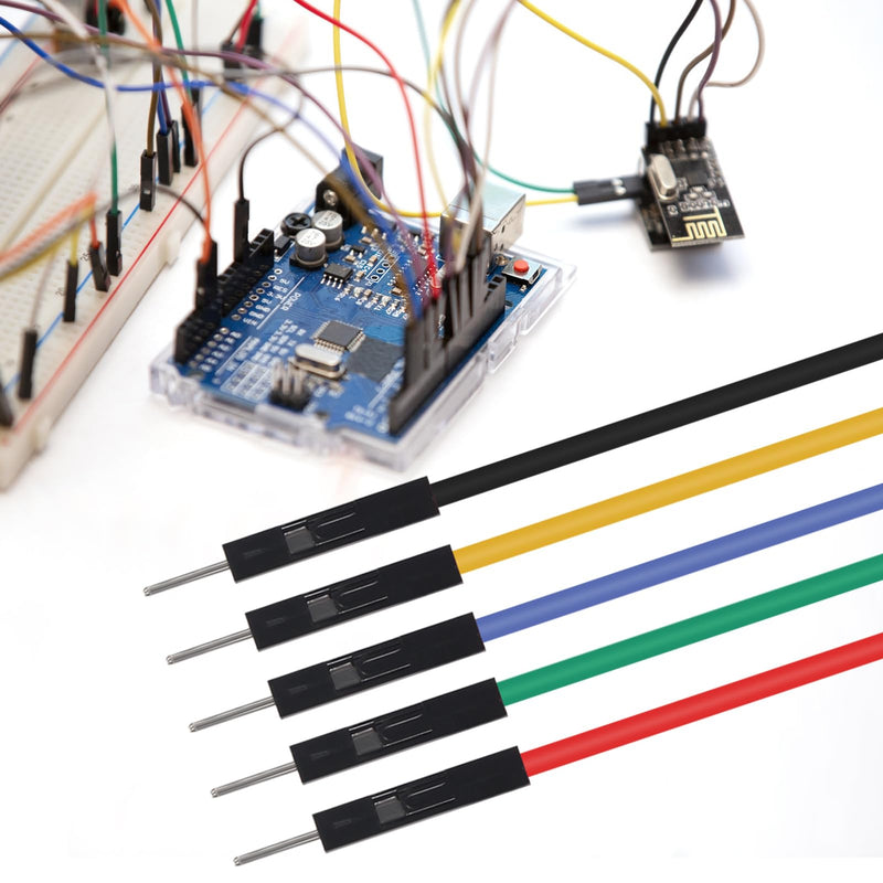 [Australia - AusPower] - 10PCS Test Hook Clips to Breadboard Male Jumper Wires Soft Flexible Silicone Test Leads for Electrical Testing, Multimeters, Microbit, LED Strips, Arduino, Breadboard, 27.5CM 22AWG 