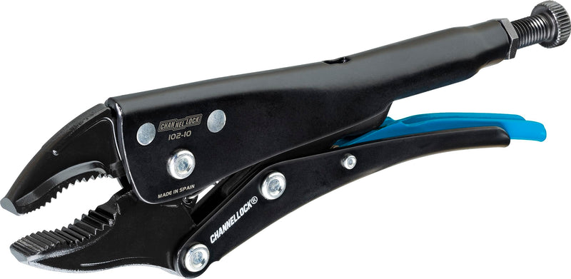 Channellock Locking Pliers 102-10 - Curved Jaw, Wire Cutter, Epoxy Resin Coating, Forged Steel - 10 In 10" Curved Jaw Locking Pliers w/ Wire Cutter
