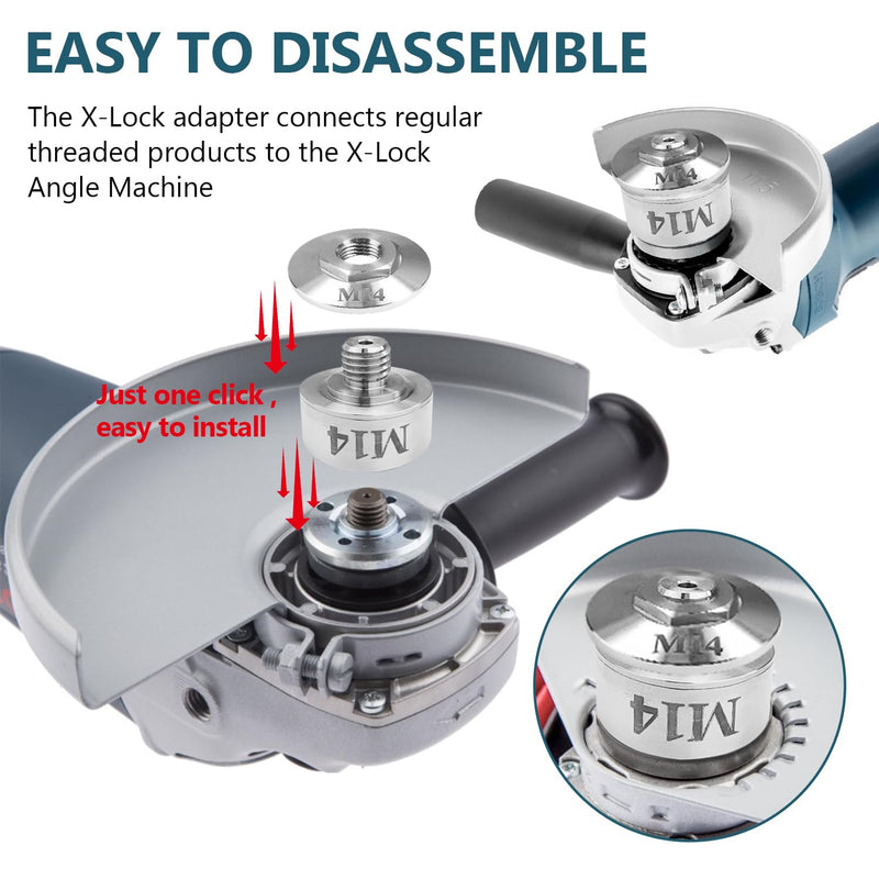 [Australia - AusPower] - M14 Adapter for Xlock with M14 Locking Nut, Angle Grinder Accessories, Quick Release Nut for Angle Grinder, Quick Release Nut for Angle Grinder 