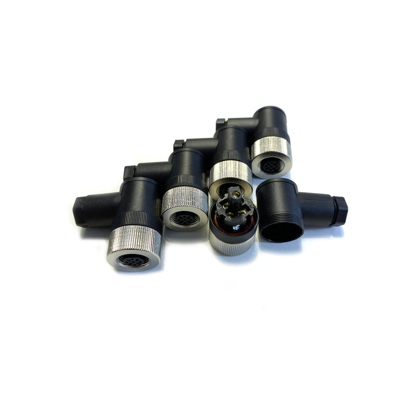 [Australia - AusPower] - 5Pcs M12 5 Pin Female Connector, Right Angle Field Assembly Wireable Adapter 12mm A Code Industrial Circular Connector IP67 Sensor for PG7 Cable Unshiled 125V 4A AC/DC for Electric Bicycles (Female) 
