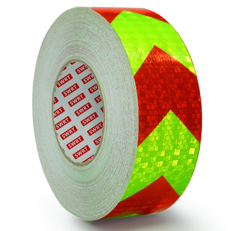 SWRT Reflective Tape Outdoor Waterproof, 2" x 30 FT Red & Green Reflective, Shining Star Heavy Duty Strong Adhesive Hazard Caution Safety Warning Conspicuity Tape for Trailer 2 Inch x 30FT