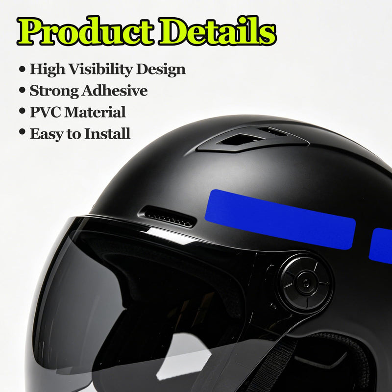 PATIKIL Hard Hat Reflective Stickers, (5 x 6 Inch, Blue) (10 Pcs), Retro Reflective Safety Tape Durable Adhesive Helmet Stickers, Suit for - Hard Hats/Helmets/Mailboxes