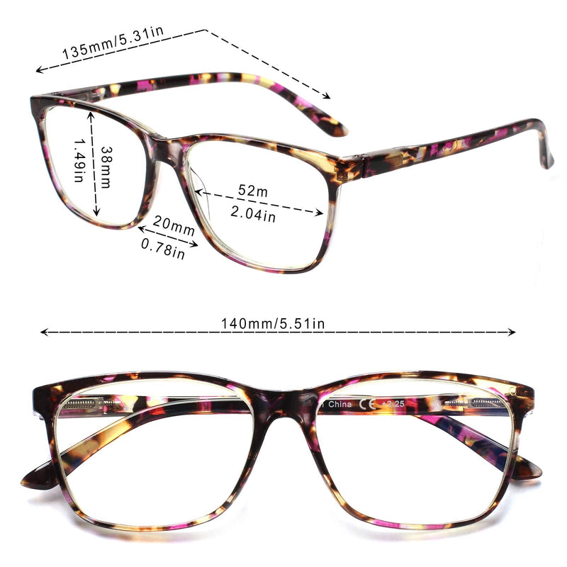 [Australia - AusPower] - SIGVAN Ladies Reading Glasses Blue Light Blocking Spring Hinge Fashion Pattern Print Eyeglasses for Women Multicolour 2.0 x 
