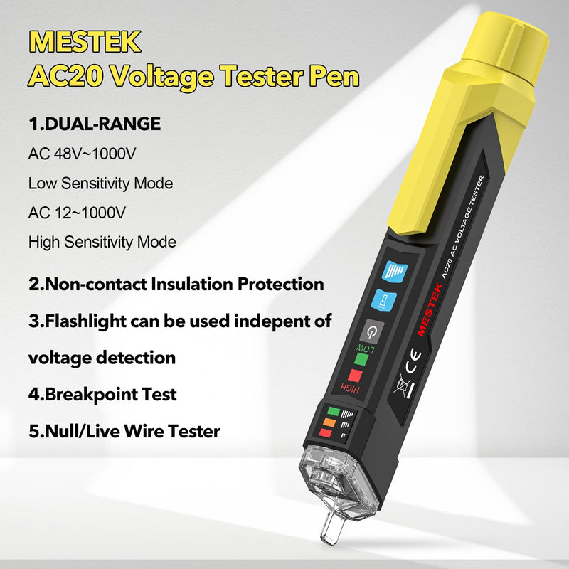 MESTEK Electrical Tester Kit with GFCI Outlet Tester, Non-Contact Voltage Tester, Pinless Wood Moisture Meter, Home Inspector Tool Kit, 3-Piece with Carry Case and Batteries