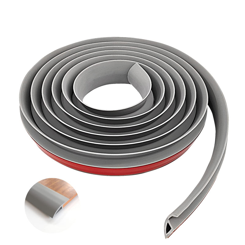 COUKIU 10 FT PVC Floor Transition Strip, Peel and Stick Molding Trim for Threshold Transitions with a Height Less Than 10 mm/0.4in, Carpet & Floor Edging Trim, Carpet to Tile Transition Strip(Gray) 0.4in x 10FT Gray 1