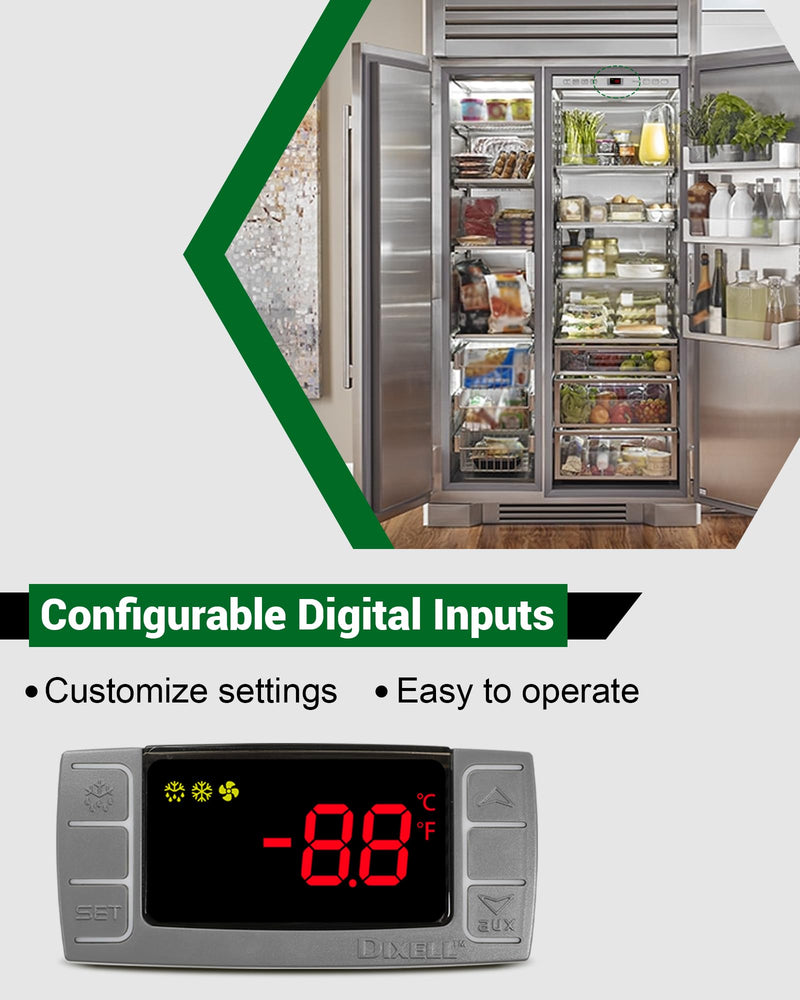 [Australia - AusPower] - for Dixell XR02CX-4N1F1 Temperature Controller, Replace for Dixell Temperature Controller Fit for 120V 50-60hz Commercial Refrigerators/Freezer, with Temperature Sensor Probes & Clasp 