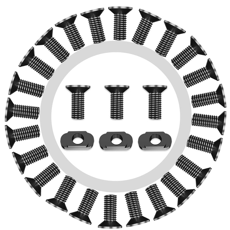 [Australia - AusPower] - 24 PCS Mlok Screws and Nuts Replacement Sets, M-Lok Rail Mount Screws & T-Nuts Accessories with Allen Wrench 