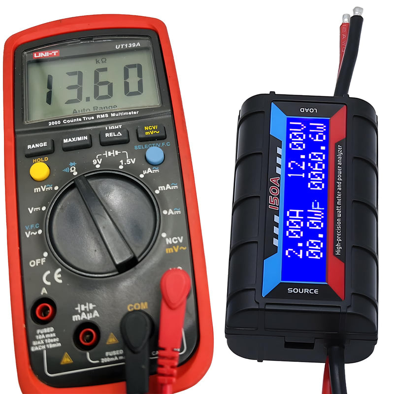 [Australia - AusPower] - 60V 150A Watt Meter Power - High Precision Power Monitor Power Consumption Meter Battery Analyzer Tester with Digital LCD Screen for RC Solar Wind Power Ebike(9000W) (60V150A) 60V150A 