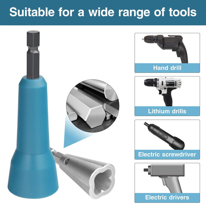 [Australia - AusPower] - Wire Nut Twister,Wire Twisting Tool,Wire Nut Twiter for Drill,Spin Twist Wire Connector Socket,Wire Connector Driver with 1/4" Chuck,Wire Stripping and Twisting Tool for Cable Quick Stripping(2pcs) Wire Nut Twister Blue&Metal 