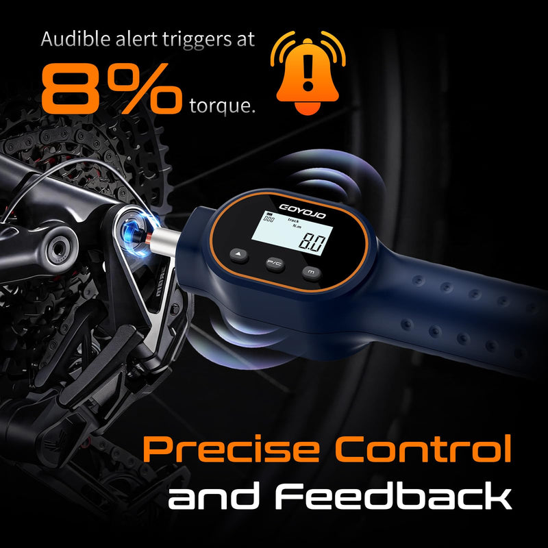 GOYOJO Digital Torque Screwdriver 7.08–70.8 in-lb / 0.8–8 Nm, 1/4" Adjustable Torque Screwdriver Set with Buzzer & Magnetic Bits, 999 Data Storage, for Gunsmithing, Electronics, and Mounting