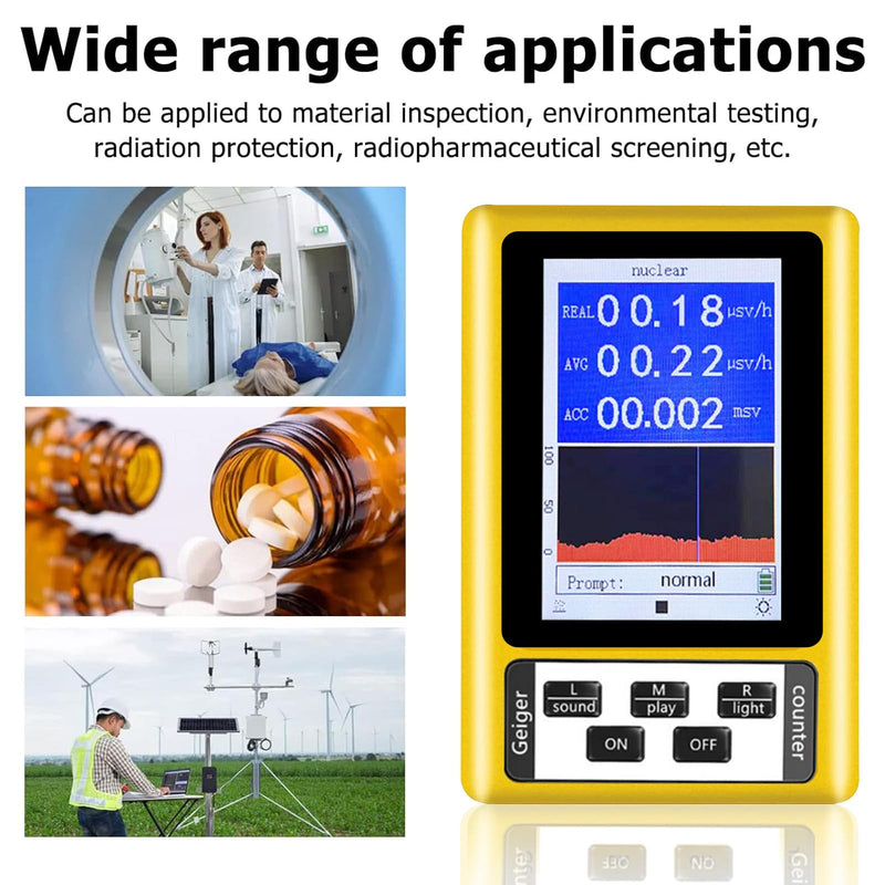 [Australia - AusPower] - Geiger Counter, Radioactivity Nuclear Radiation Detector, Handheld Nuclear Radiation Detector, Electromagnetic Radiation Detector, Fully Functional Tester for Home, Office, Outdoor 