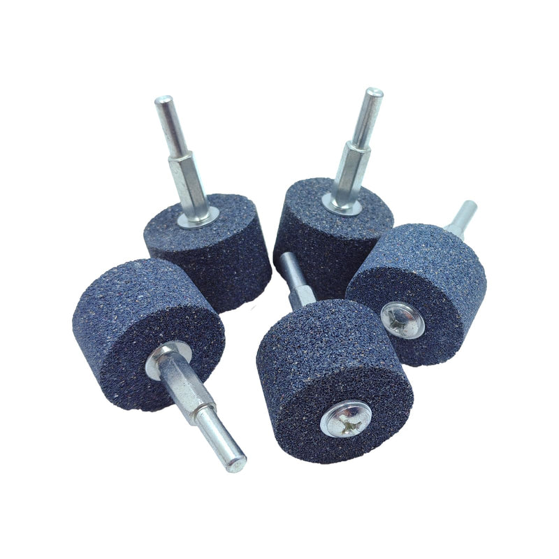 [Australia - AusPower] - 5 Pcs Abrasive Stone Grinding Wheels with 1/4" Shank,1-1/2 inch by 1 inch Aluminum Oxide Mounted Grinding Wheels for Drill, Grinder, Rotary Tools (38mm*25mm) 1.5" * 1" 