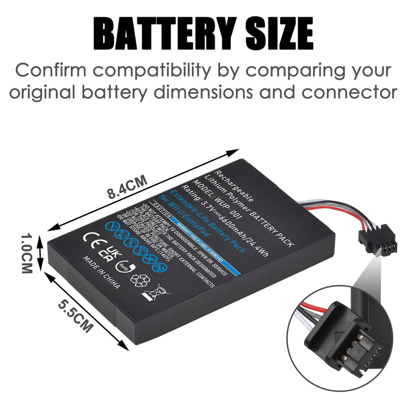 [Australia - AusPower] - Pickle Power 6600mAh Wii U Gamepad Battery, Rechargeable Wii U Battery Replacement for Nintendo Wii U Gamepad WUP-010 WUP-012 