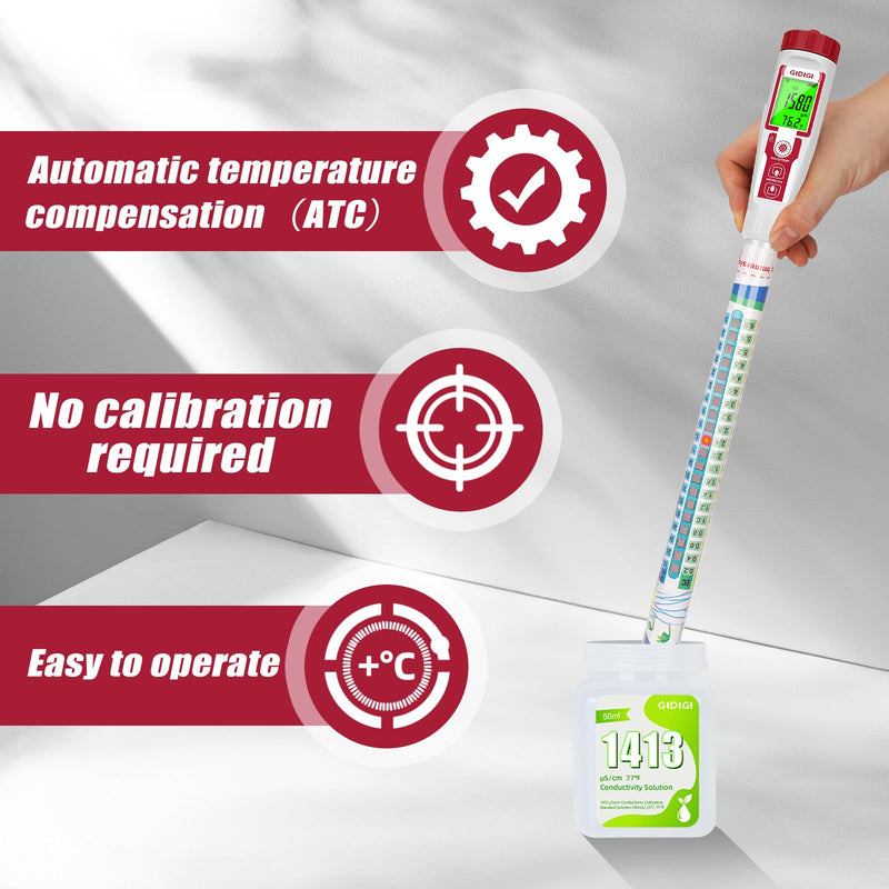 [Australia - AusPower] - pH Meter and PPM Meter for Hydroponics, EC PPM Temp pH Tester for Hydroponic,TDS Water Tester for Drinking Water,Digital pH Meter with Backlit & ATC for Hydroponic Nutrient 