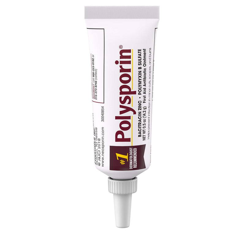 [Australia - AusPower] - Polysporin First Aid Topical Antibiotic Skin Ointment with Bacitracin Zinc & Polymyxin B Sulfate, for Infection Protection & Wound Care, Neomycin-Free, Travel Size, 0.5 oz 