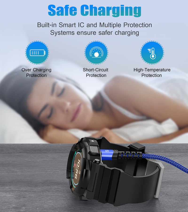 [Australia - AusPower] - Garmin Watch Charging Cable 4ft Compatible with Garmin Fenix 5 5S 5X 6 6S 6X Plus Pro 7 7S 7X, Forerunner 945 45 45S 245 Music,Approach S10 S40 S60 G12 S12 S42,Vívoactive 3 4 4S,Venu 2 Blue 