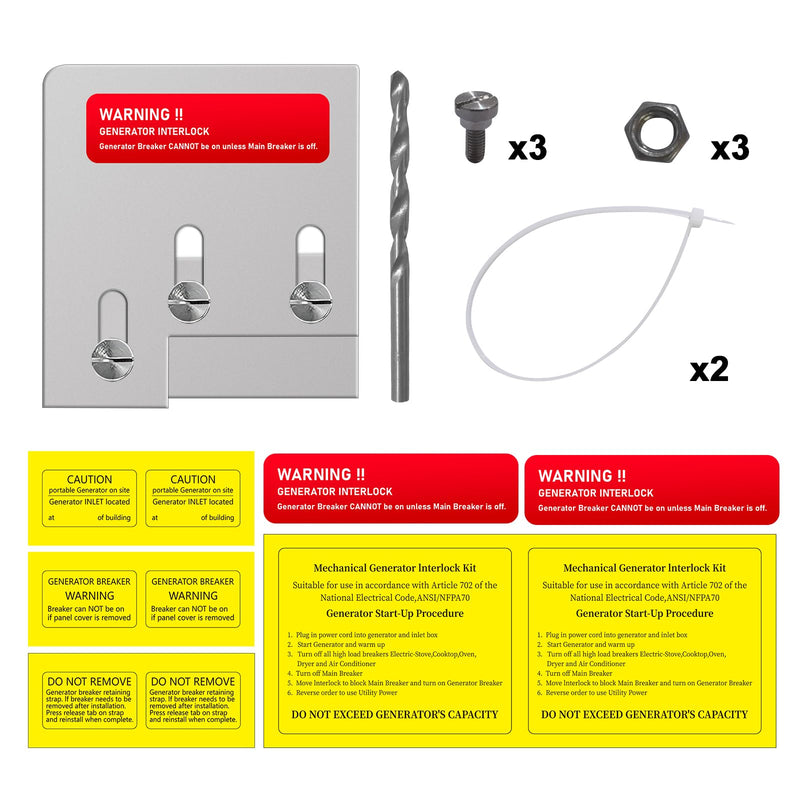 [Australia - AusPower] - Generator Interlock Kit Compatible with Square D QO or Homeline 150 or 200 amp Panels.1 3/8 inches Spacing Between Main and Generator Breaker.Professional and Interlock Kit(1set) 1 