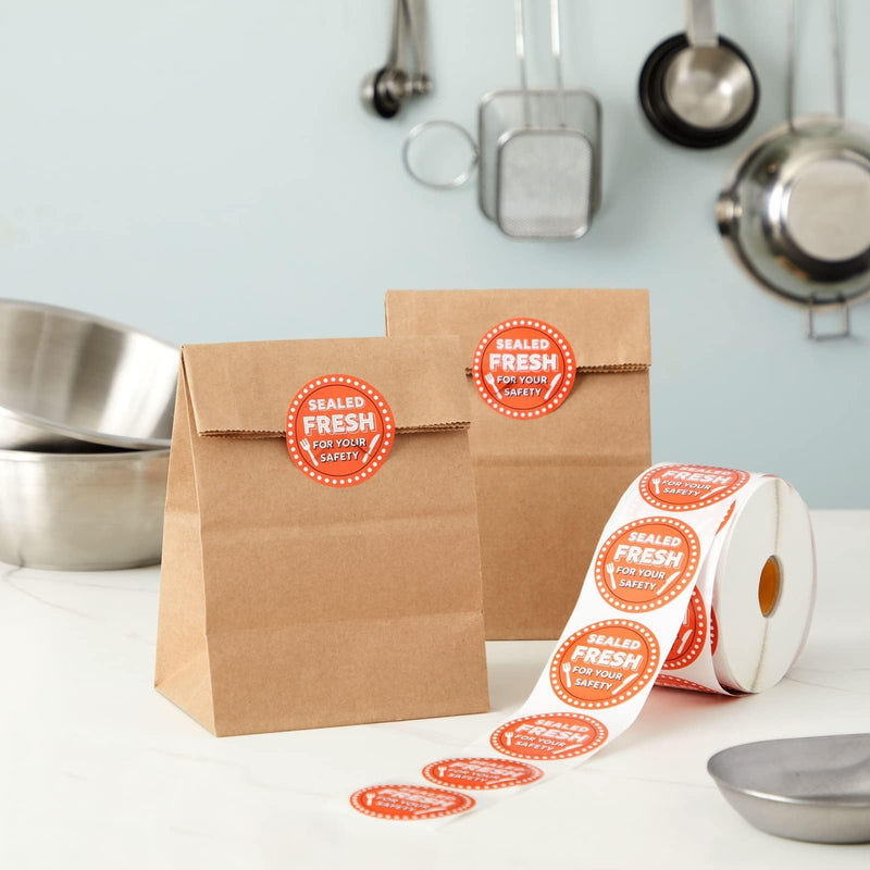 [Australia - AusPower] - Stockroom Plus 1000-Pieces of Tamper Evident Labels Roll for Food Delivery - 2" Round Sealed for Your Safety Stickers - Tape for Restaurant Packages, Diners, Business Labeling - Tamper Seal Stickers 