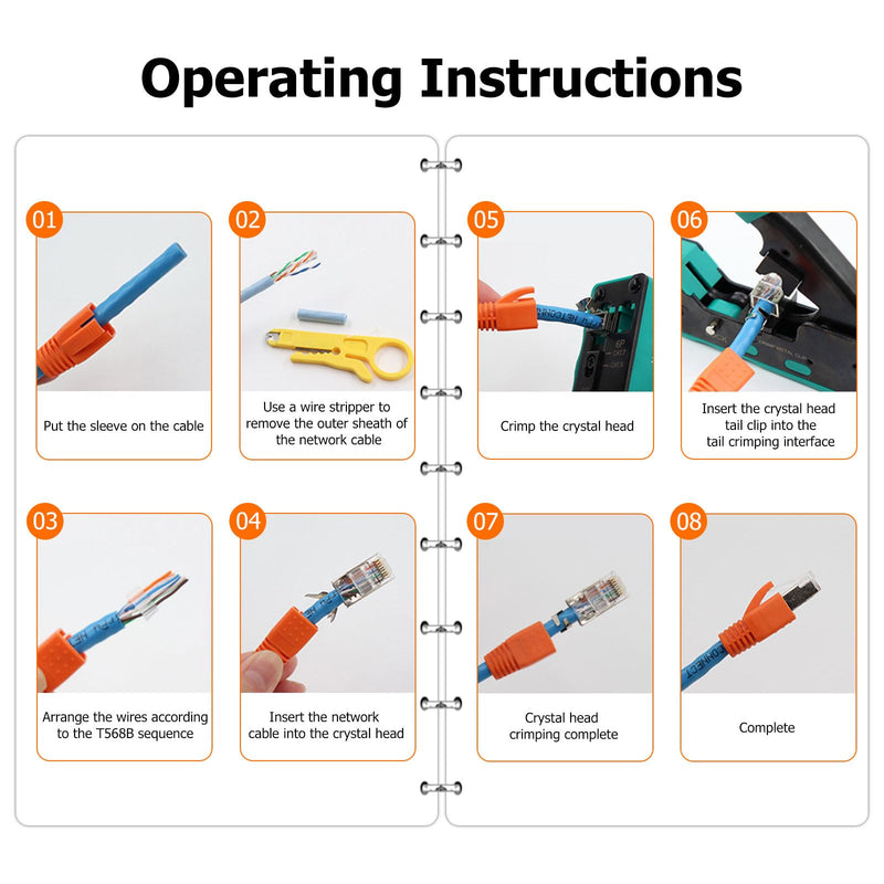 [Australia - AusPower] - Puiseno Pack of 10 Network Connectors 10 Gbps, RJ45 Connector Cat 7 with Threading Aid and Kink Protection, 8 Pin Plug, Compatible with Cat7, Cat 6A for Switch/TV/PS4/ADSL/Modem/TV Box/Router/PC 
